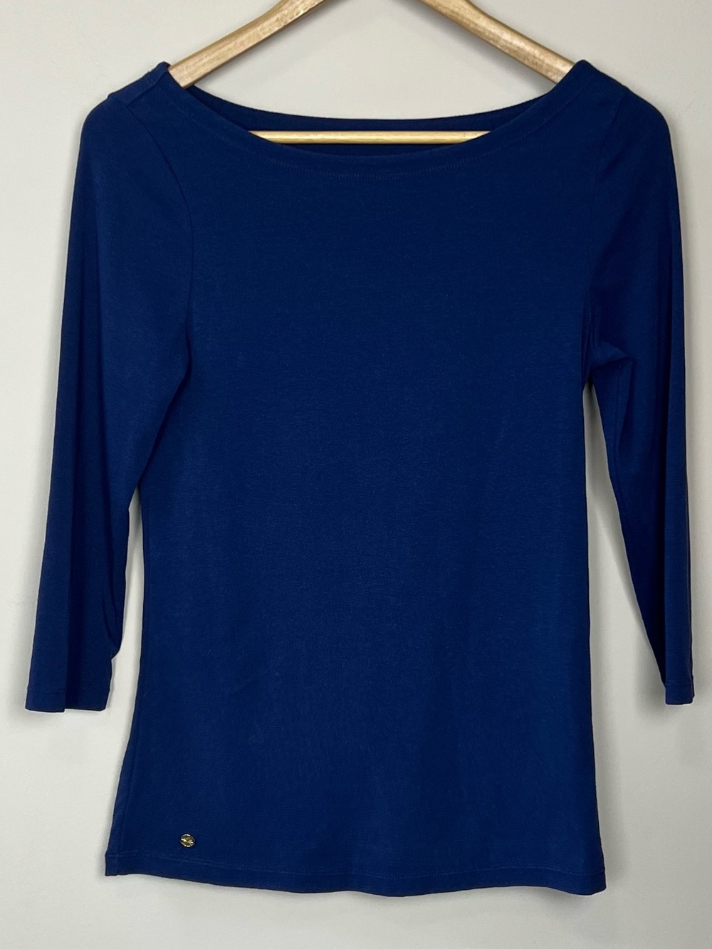 Lilly Pulitzer Navy Boatneck 3/4 Sleeve Top Size S